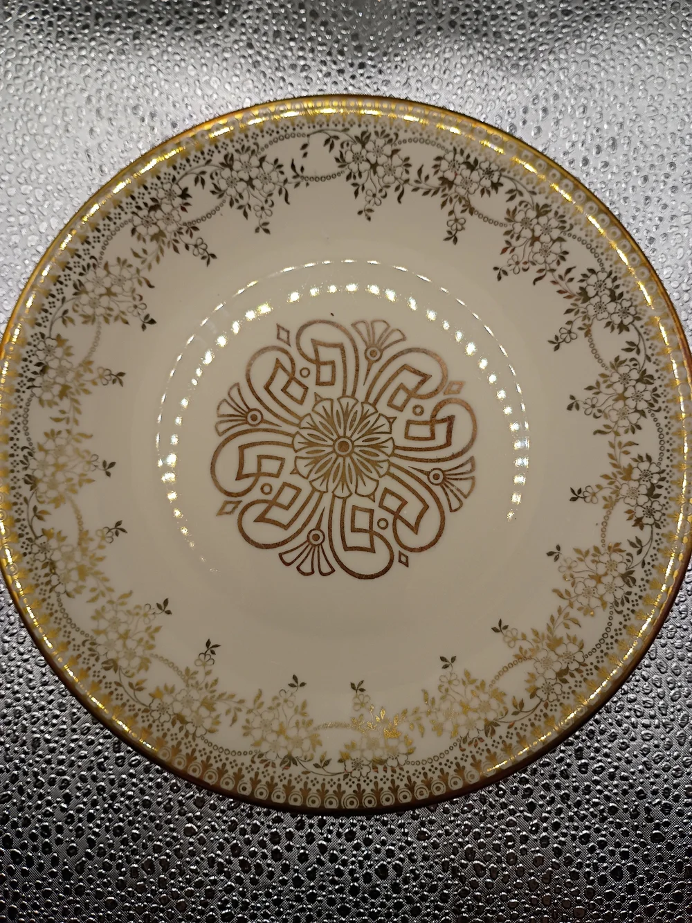 Winterling BavariaCream and Gold Bone China Teacup with Saucer and Dessert Plate